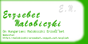 erzsebet malobiczki business card